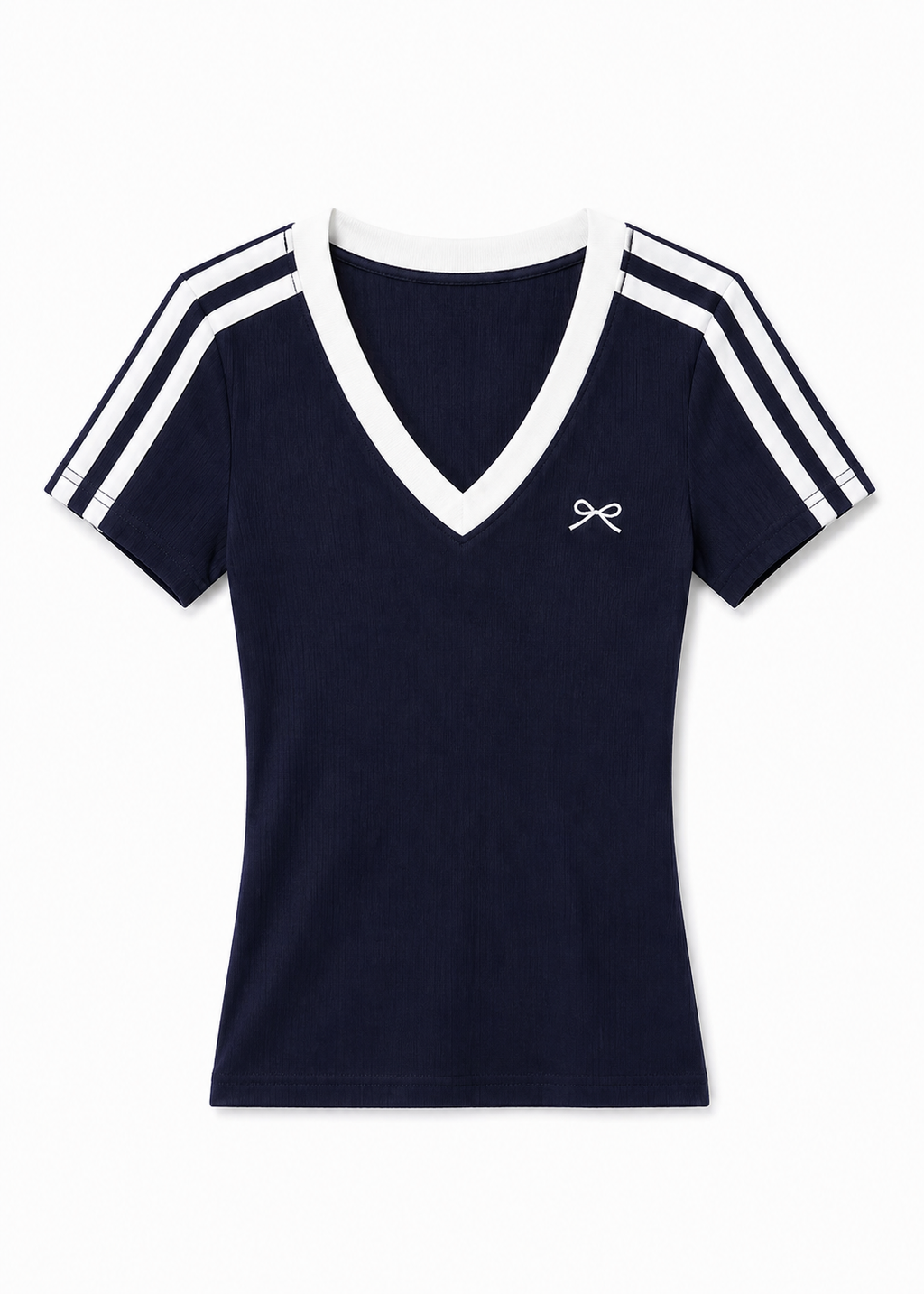 Ribbon Line V-Neck トップス