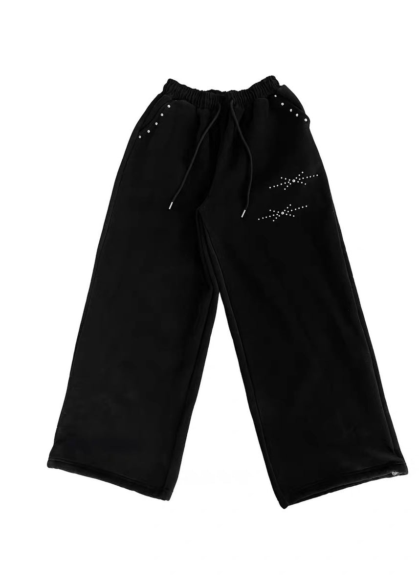 Studded Wide-Leg Sweatpants