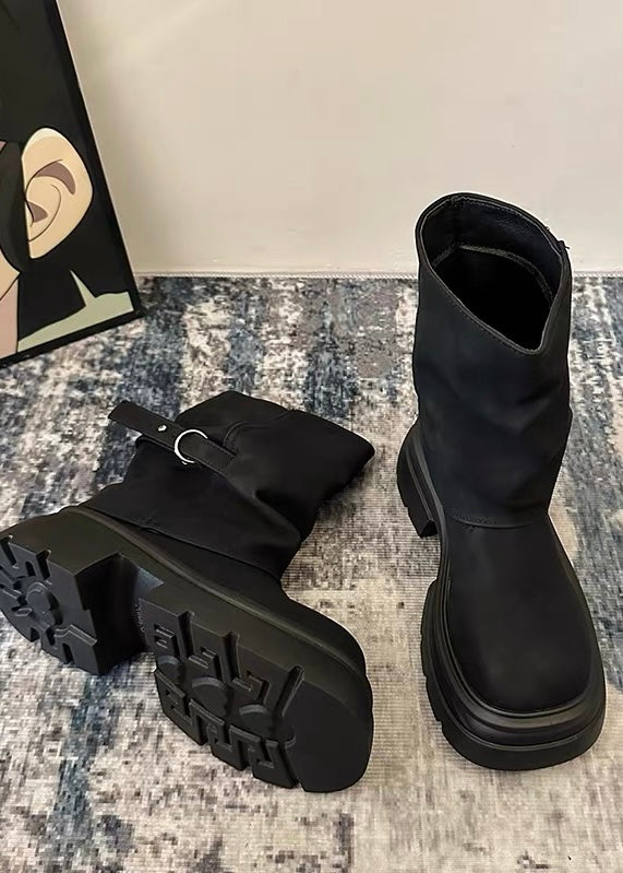 Soft Slouchy Buckle Boots