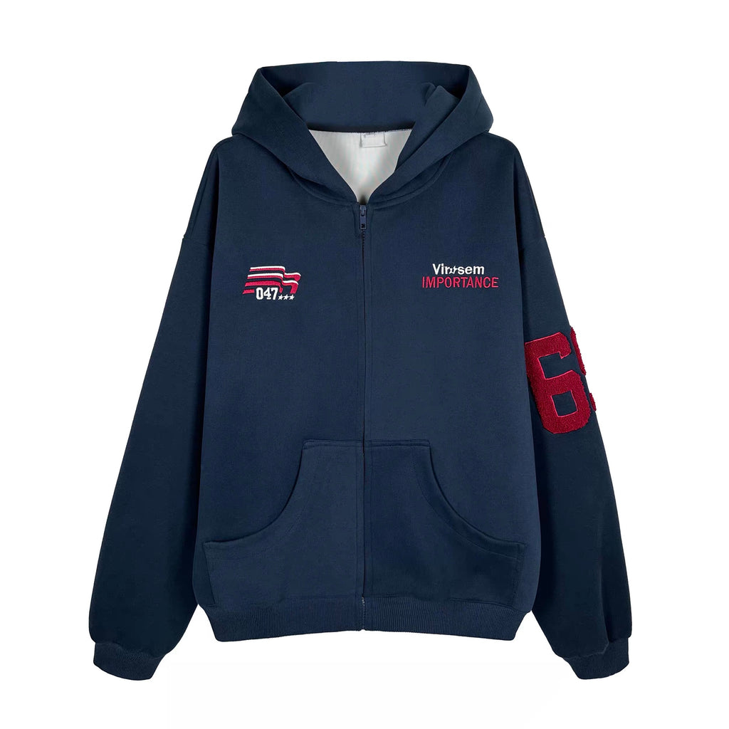 Vintage Racing-Style Zip Parker