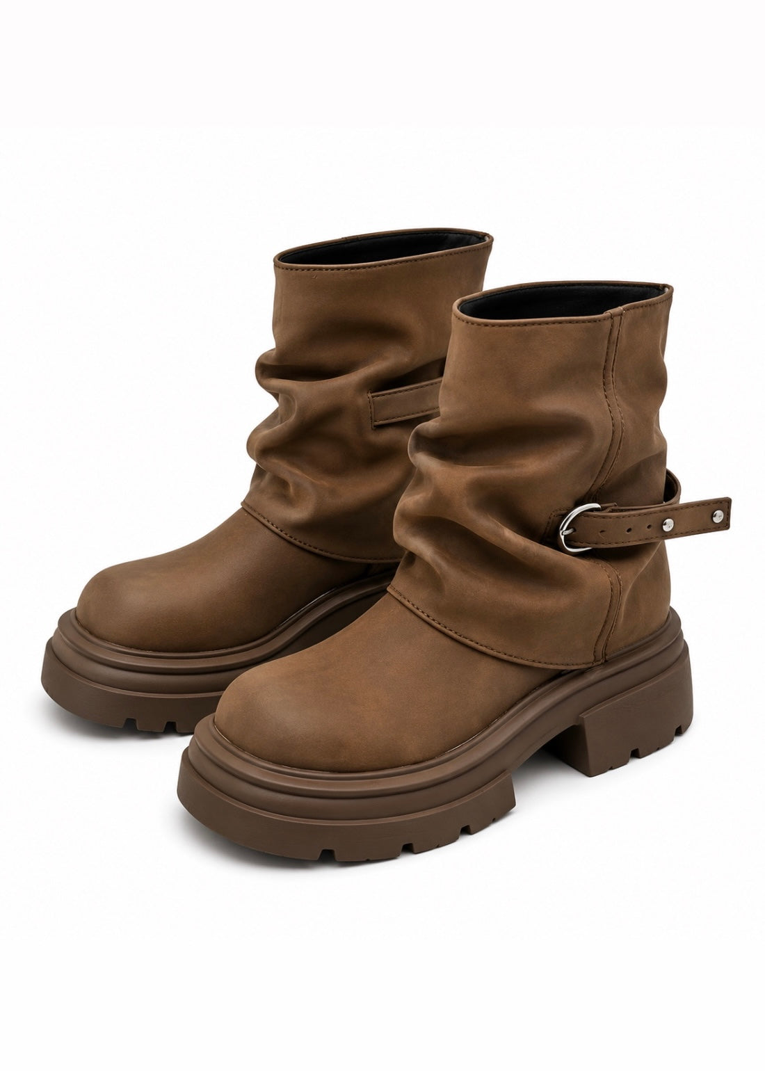 Soft Slouchy Buckle Boots