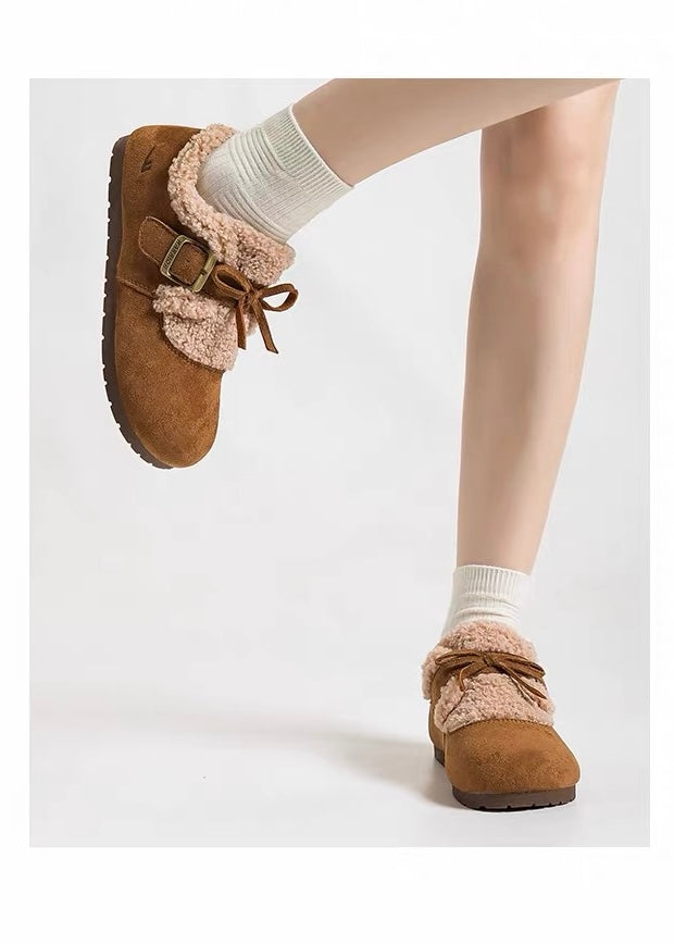 Mellow Buckle Fur Shoes