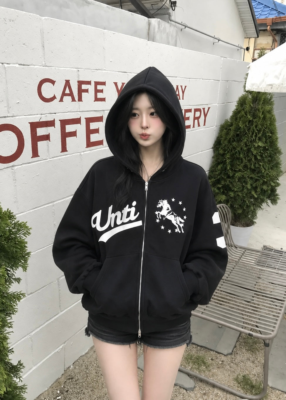 Velrisa Star Horse Zip Hoodie