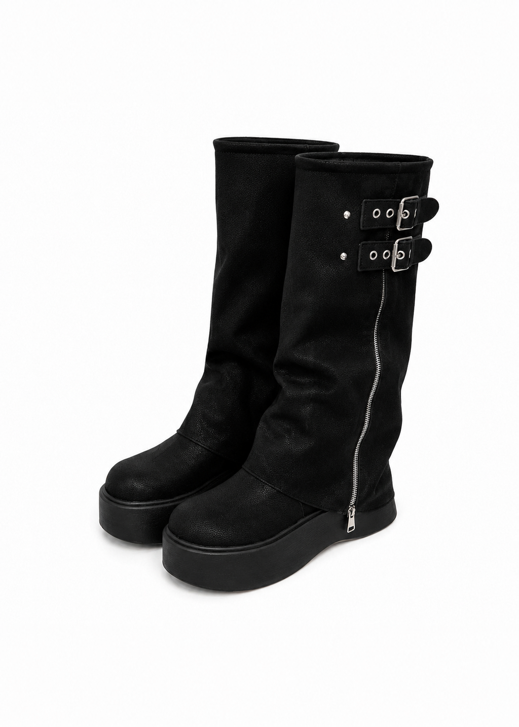Veyra Buckle Platform Boots