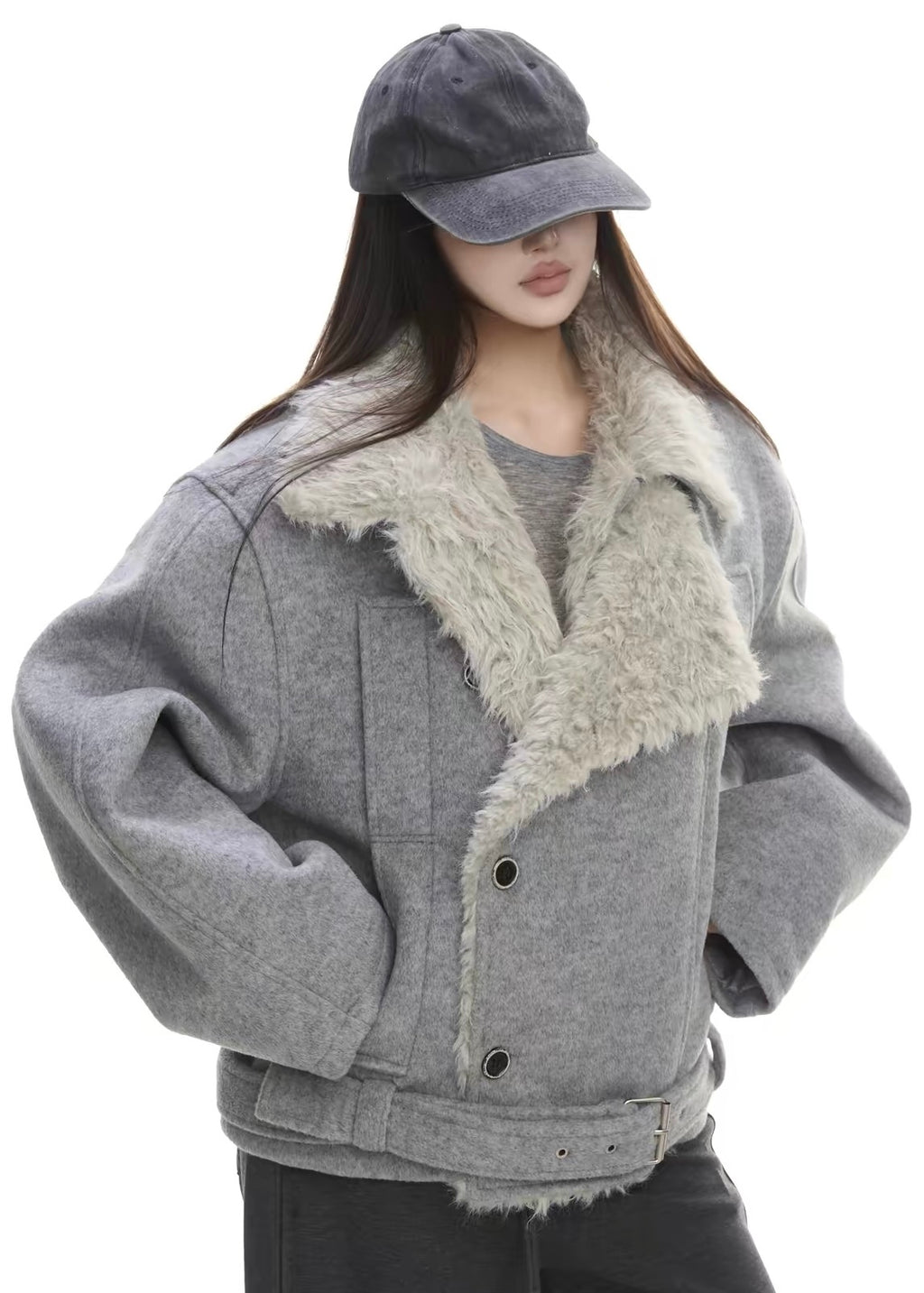 Velune Fur Belt Jacket