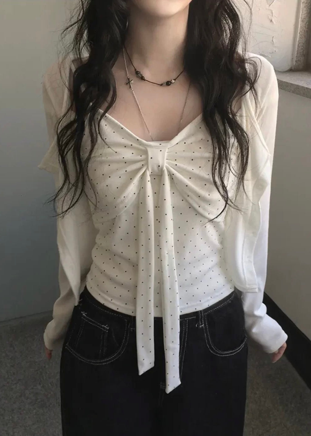 Coquette Polka Dot Top