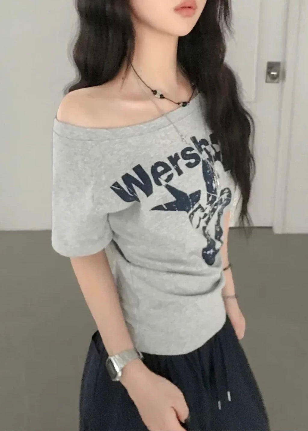 Casual Graphic Oversized Tシャツ