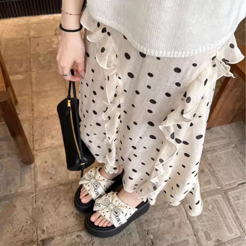 Polka Charm Platform Sandal
