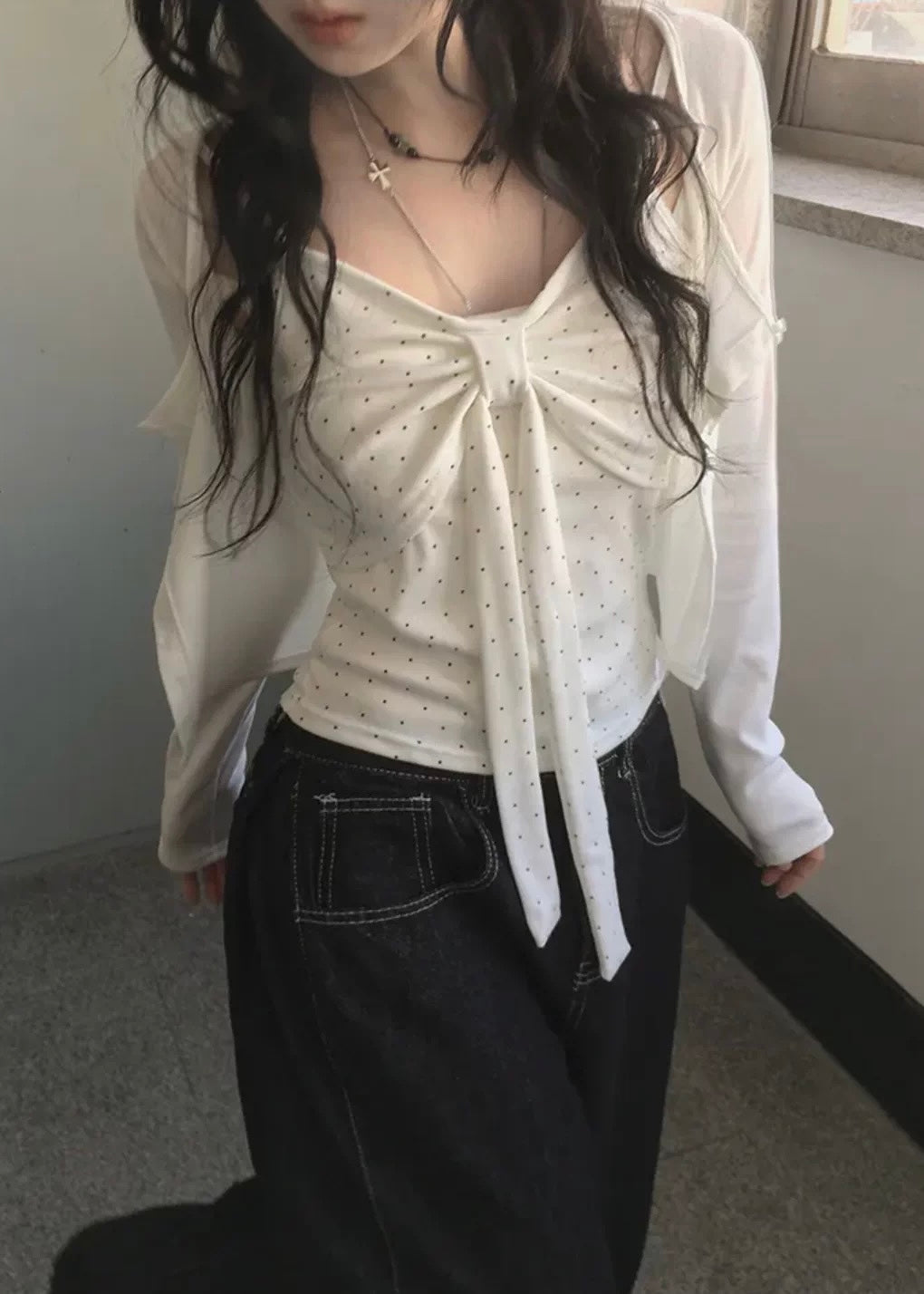 Coquette Polka Dot Top