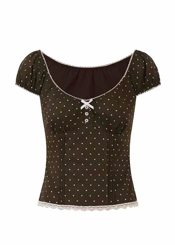 Miel Dot Lace トップス