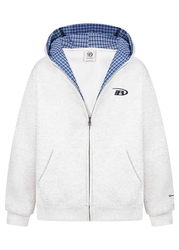 Shadow Plaid Shell Zip Parker