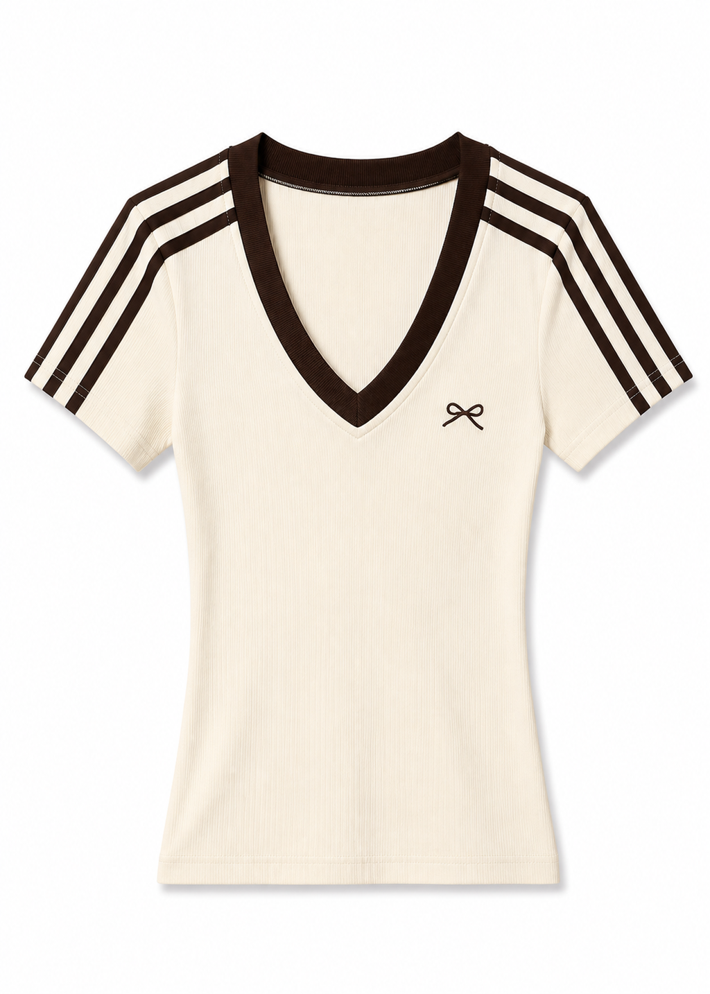 Ribbon Line V-Neck トップス