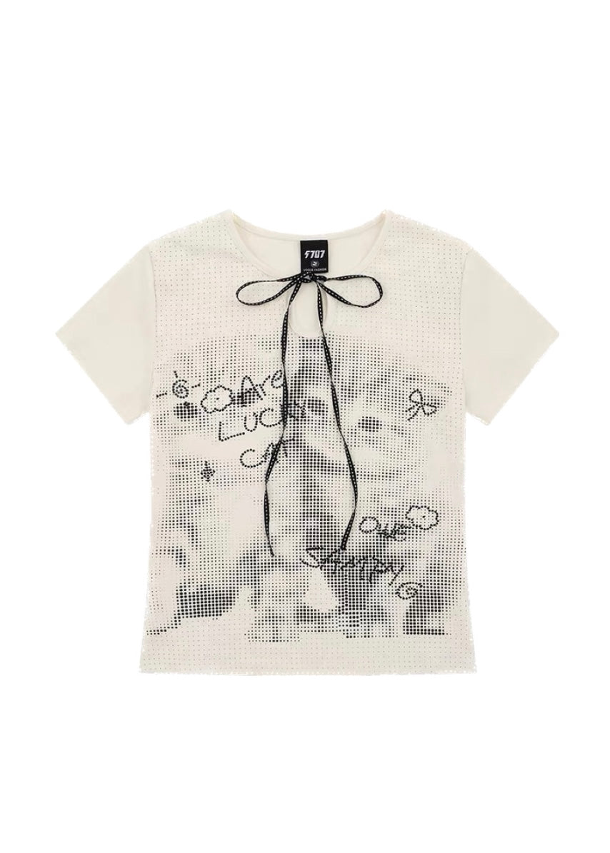 Midnight Cat Ribbon Tシャツ