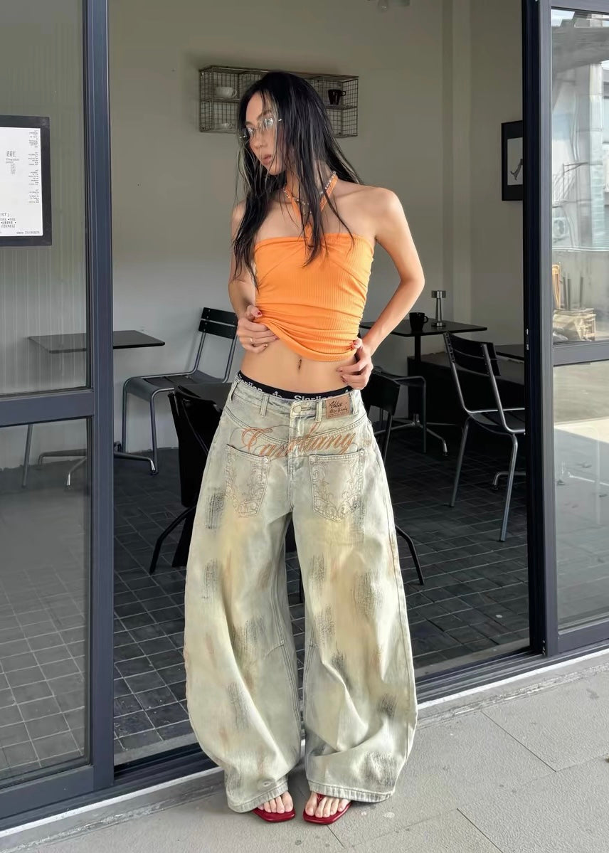 Vintage Tattoo Wide Denim