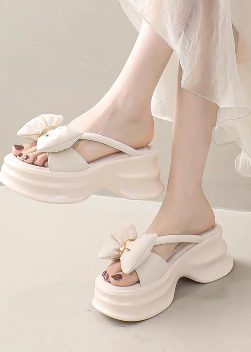Golden Ribbon Platform Sandals