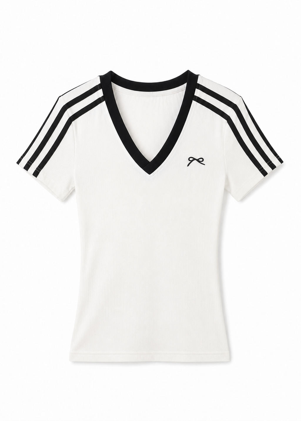 Ribbon Line V-Neck トップス