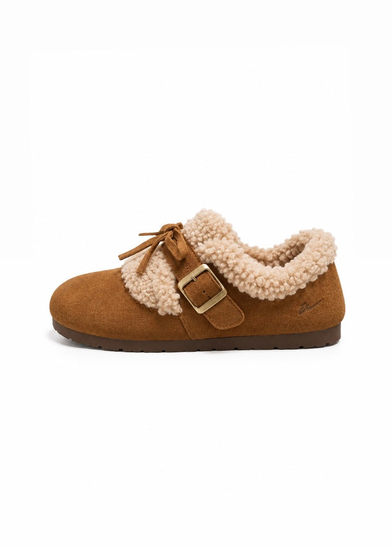 Mellow Buckle Fur Shoes