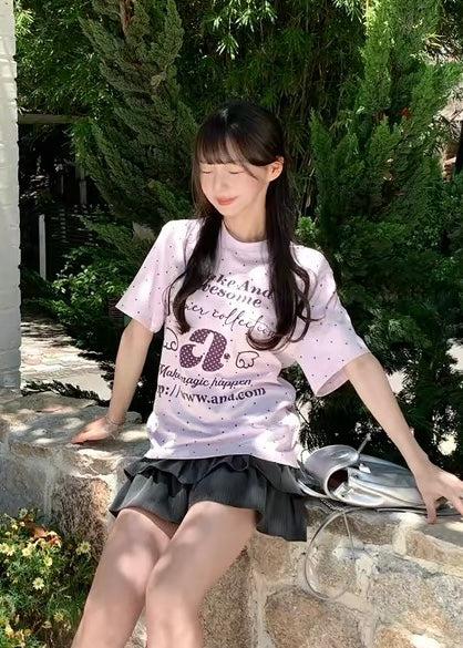 Angelic Polka Oversized T-シャツ