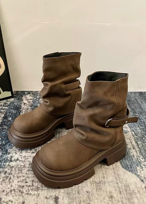 Soft Slouchy Buckle Boots