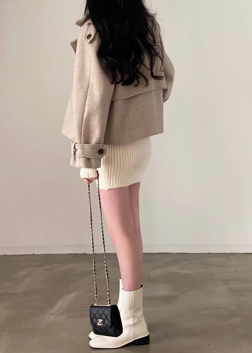 Noir Cropped Pea Coat