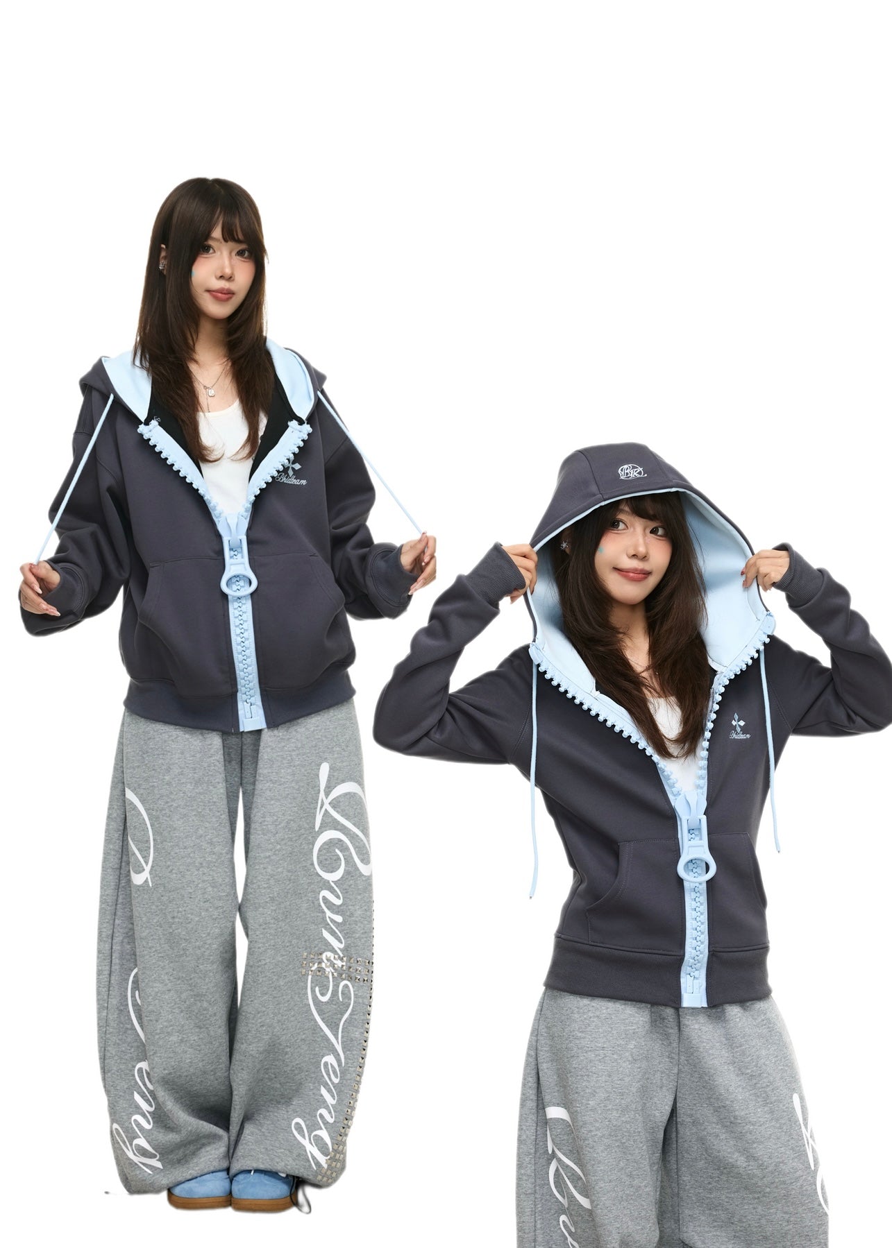 Aveline Contrast Zip Hoodie