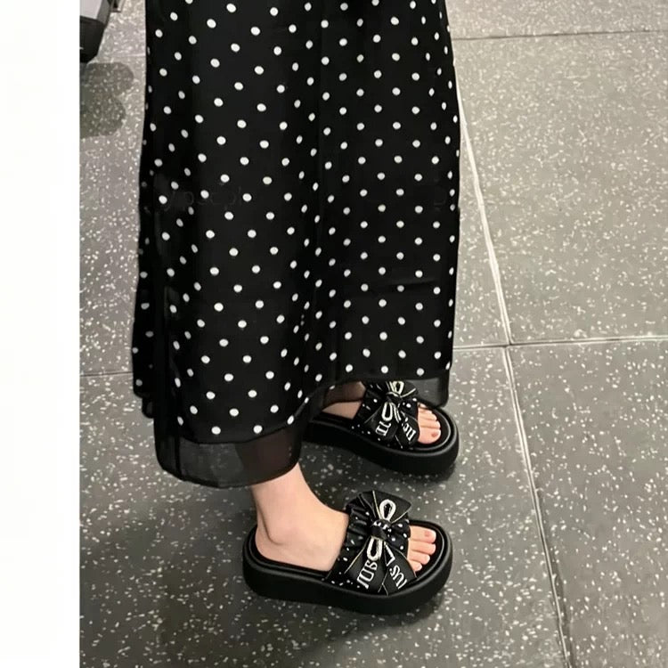 Polka Charm Platform Sandal