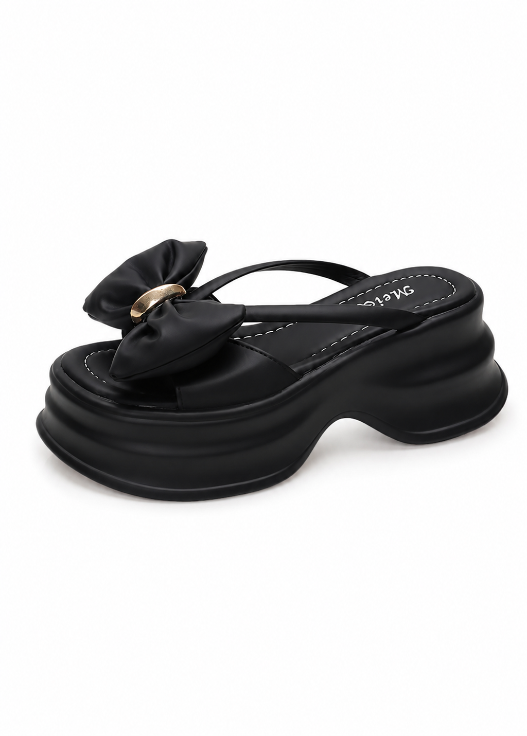 Golden Ribbon Platform Sandals