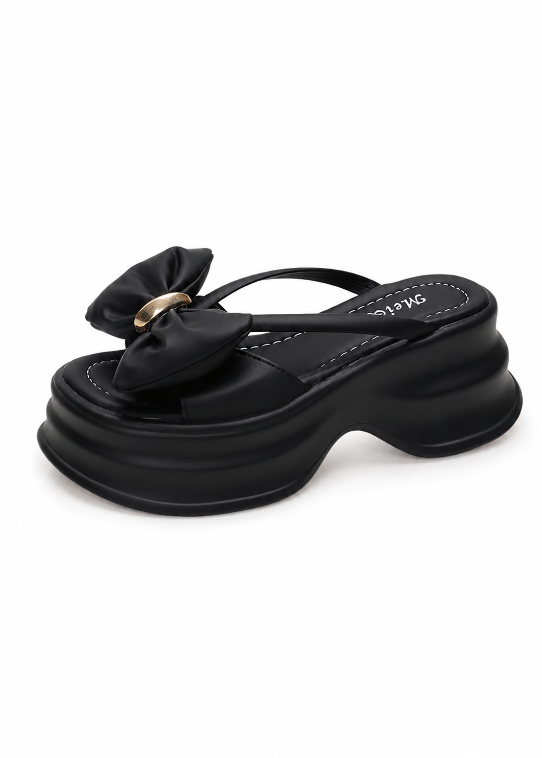 Golden Ribbon Platform Sandals