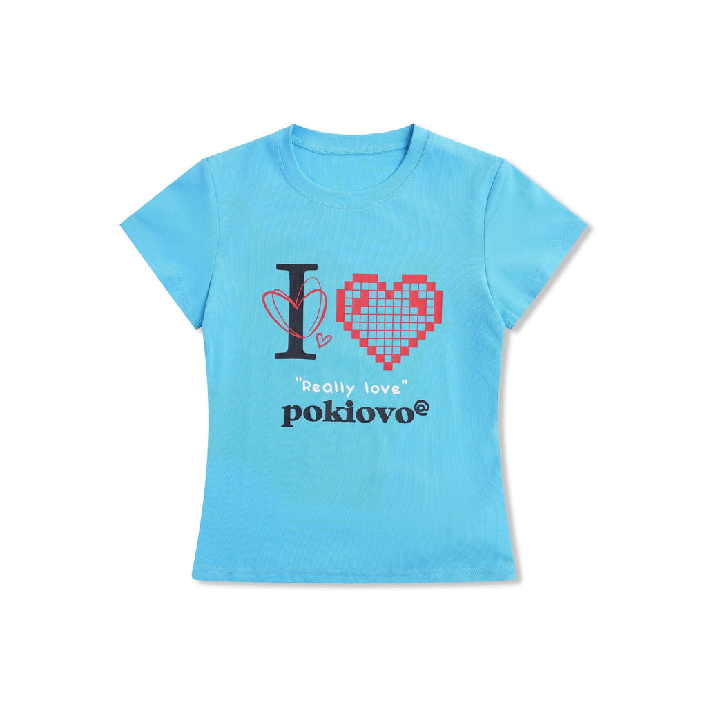 Pixel Heart Love Tシャツ