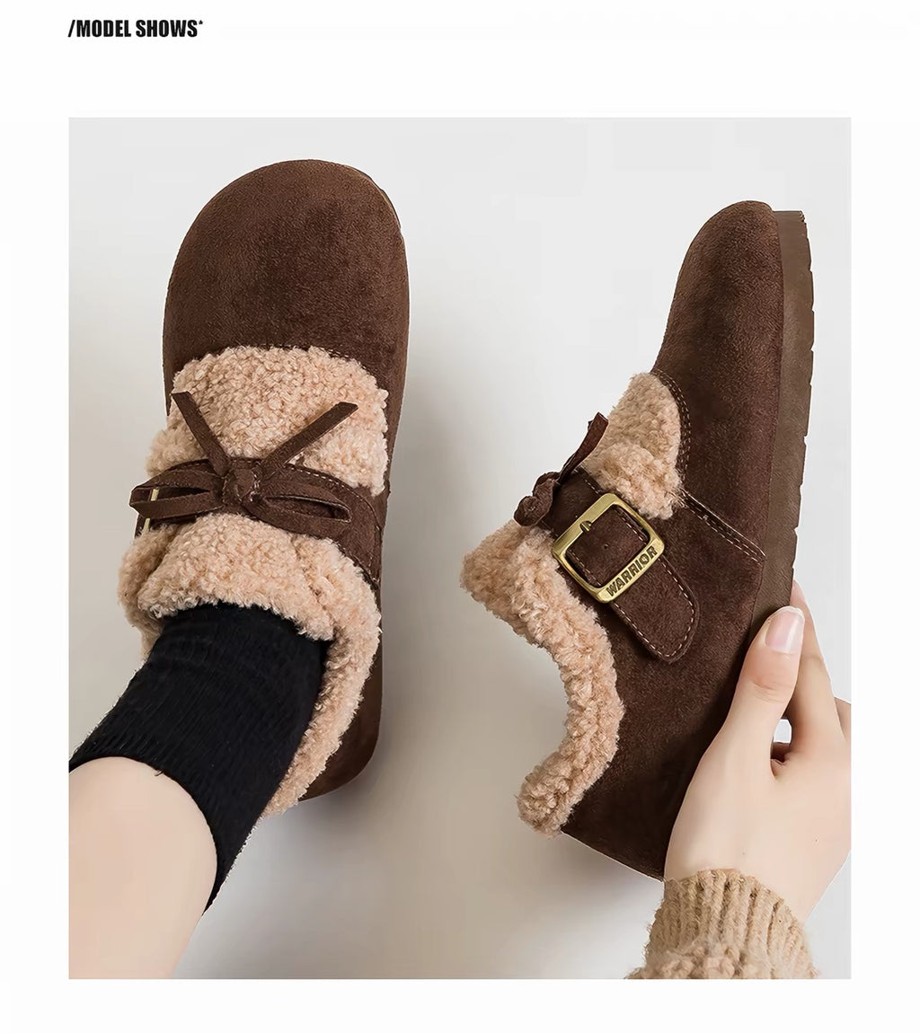 Mellow Buckle Fur Shoes