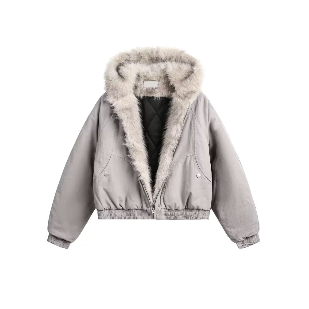 Fur Frame Hood Jacket