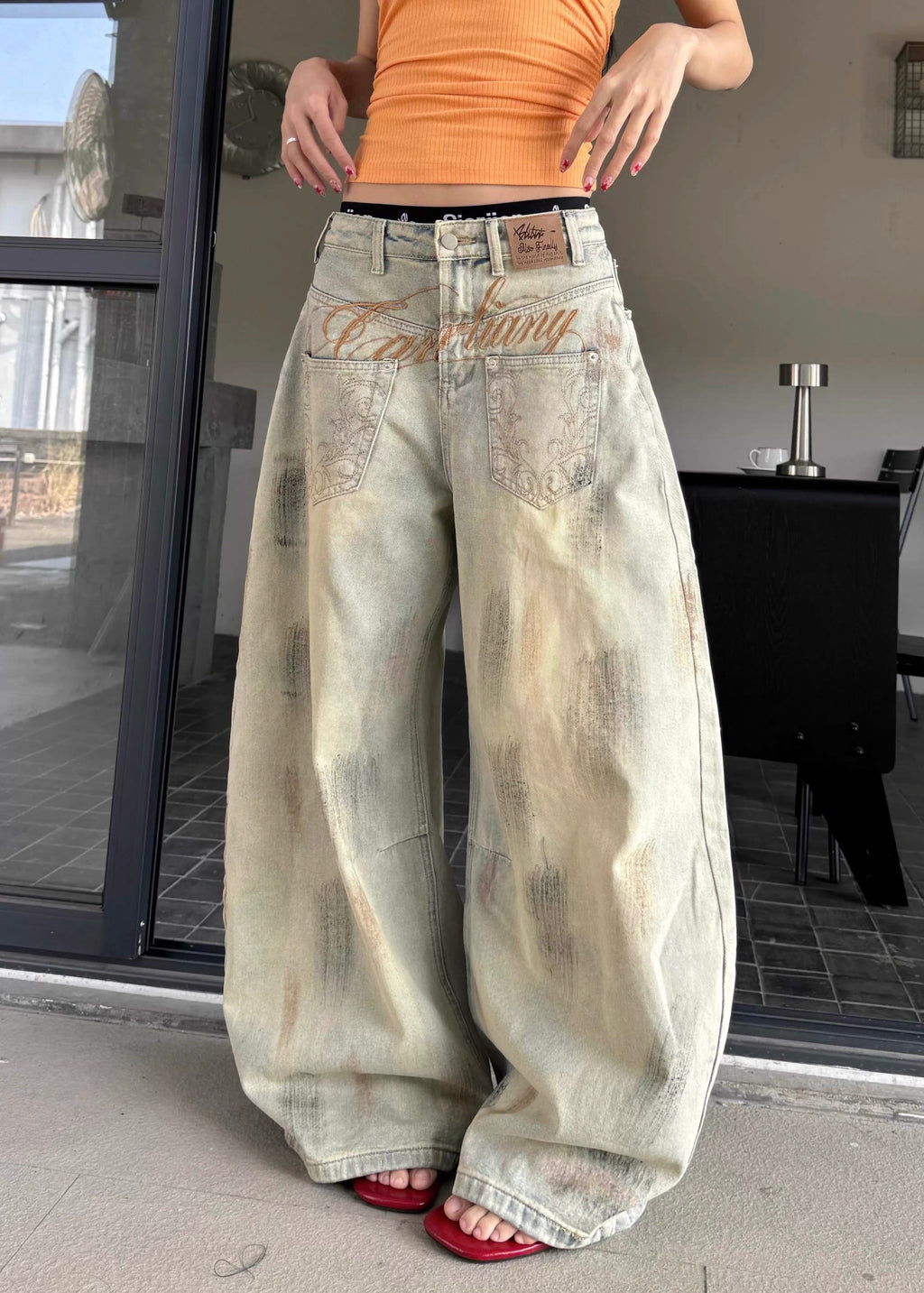 Vintage Tattoo Wide Denim