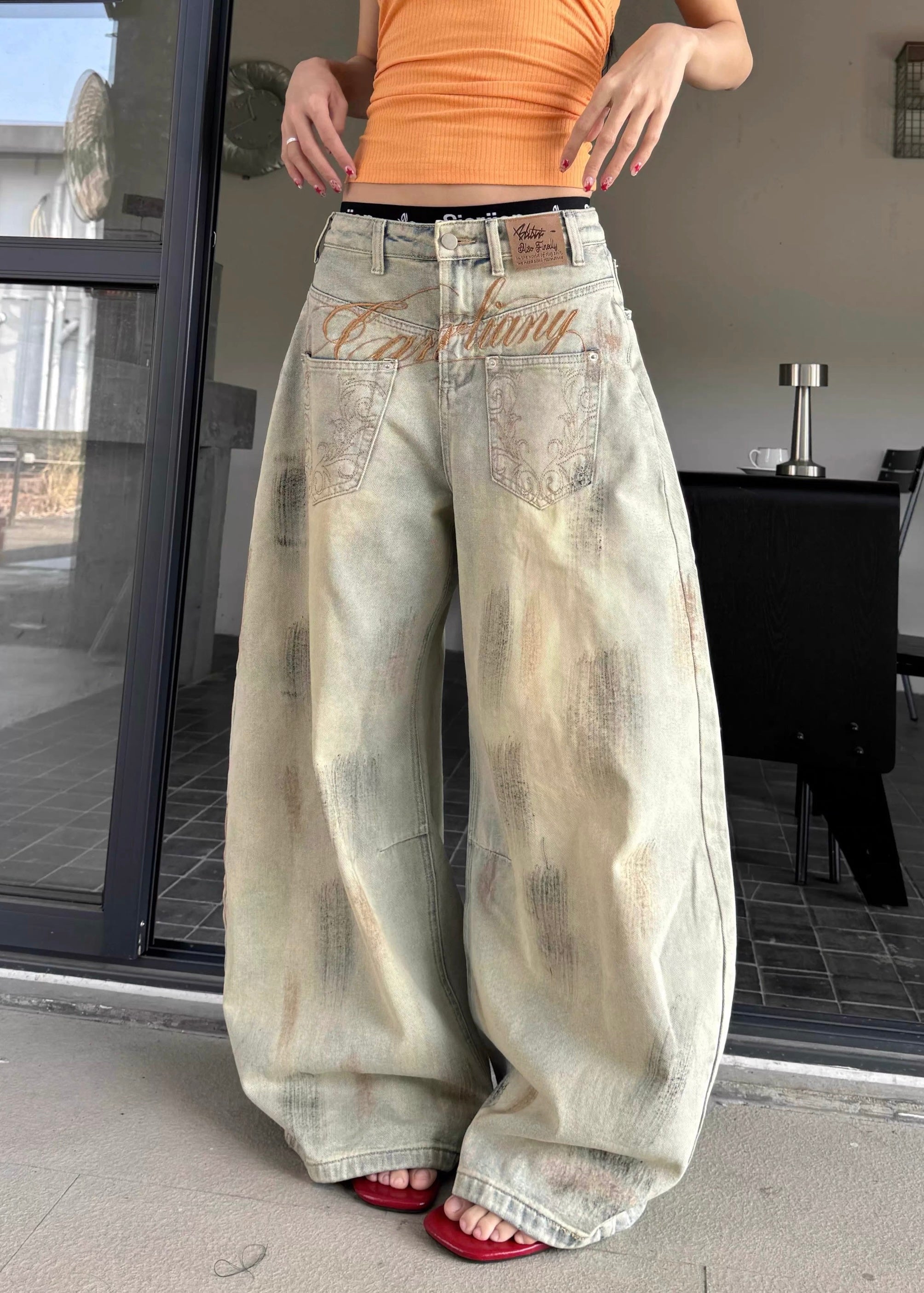 Vintage Tattoo Wide Denim