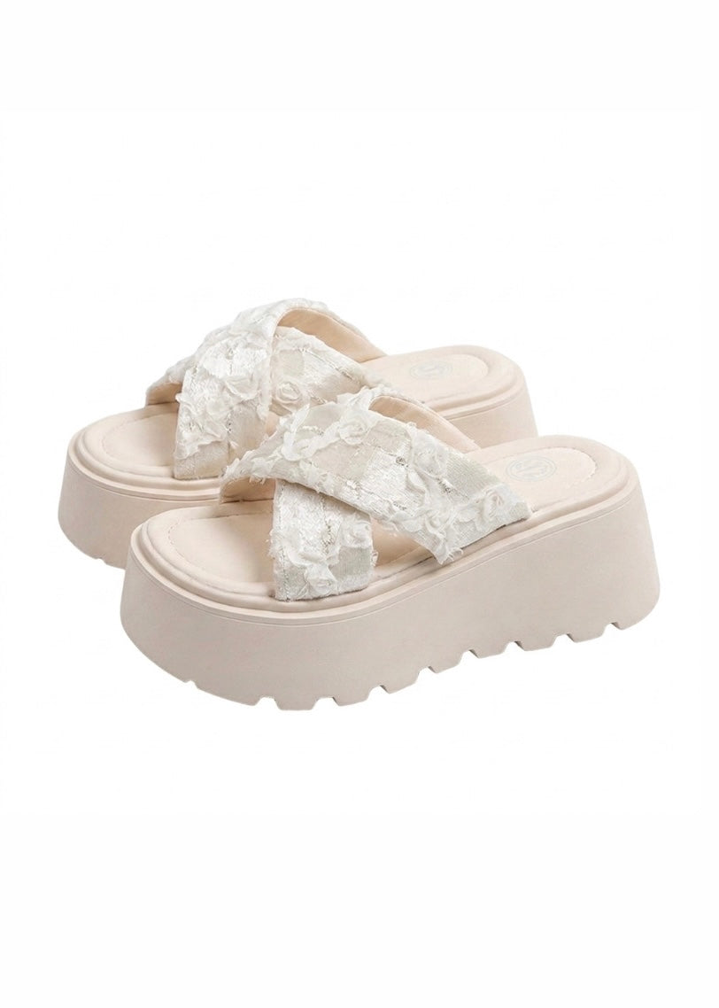 Rose Lace Platform Sandals +8cm