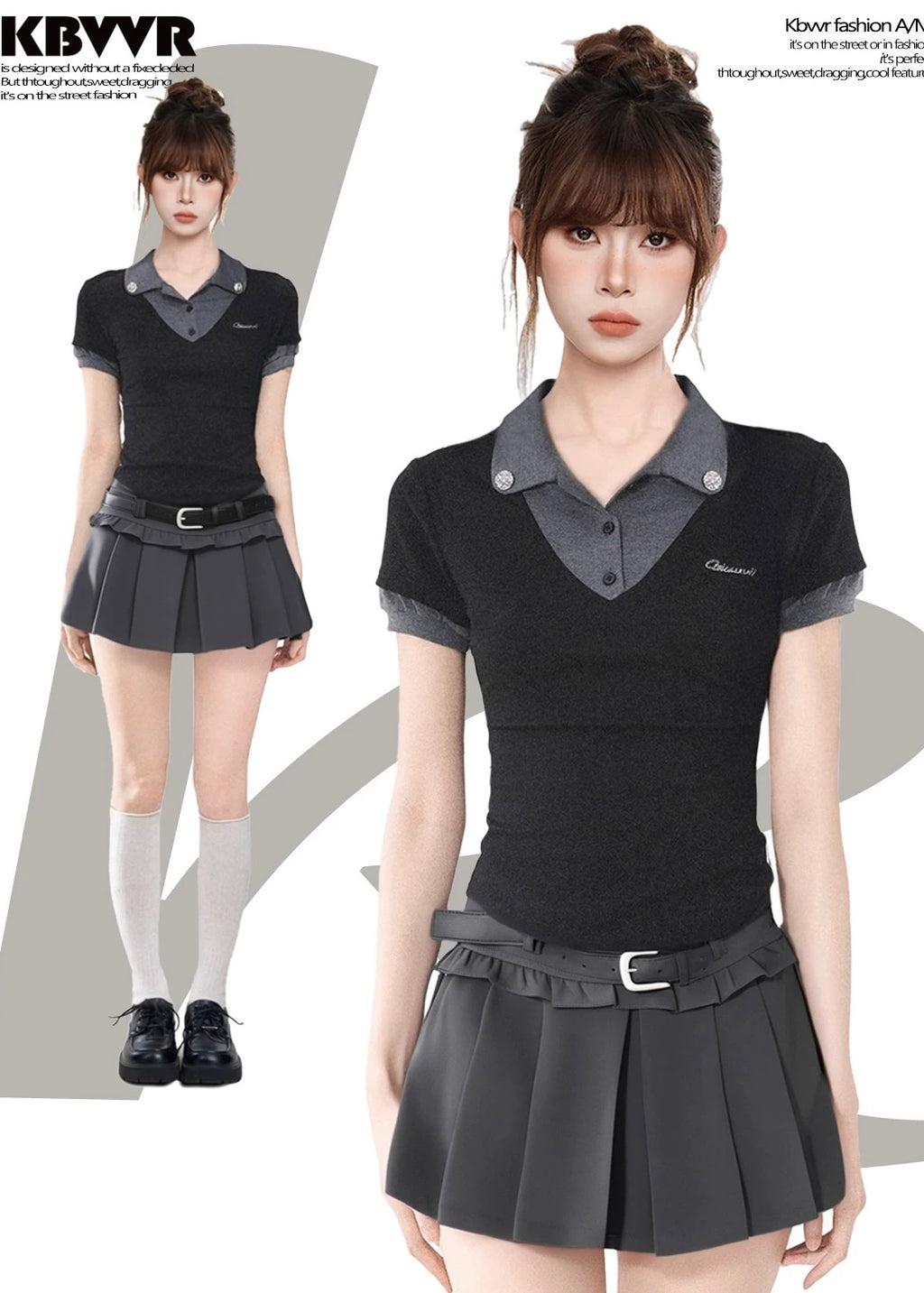 Noir Layer Polo トップス