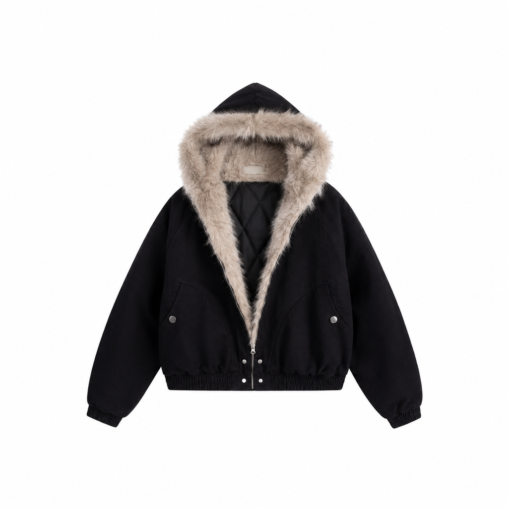 Fur Frame Hood Jacket