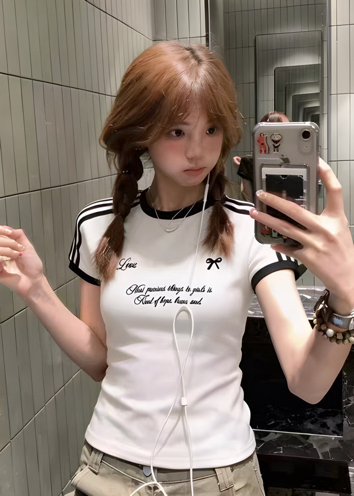 Love Ribbon Line Tシャツ