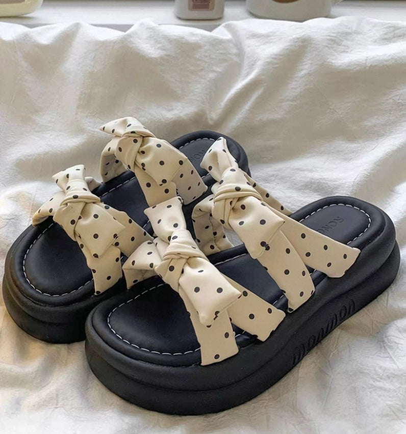 Polka Knot Sandals