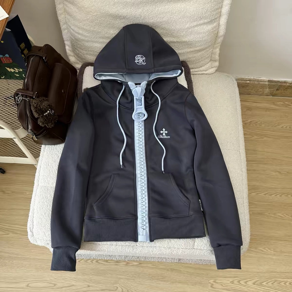 Aveline Contrast Zip Hoodie