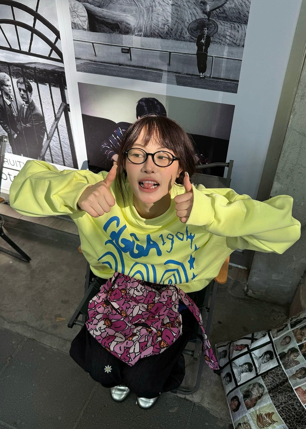 Striped Graphic Hoodie ロンT