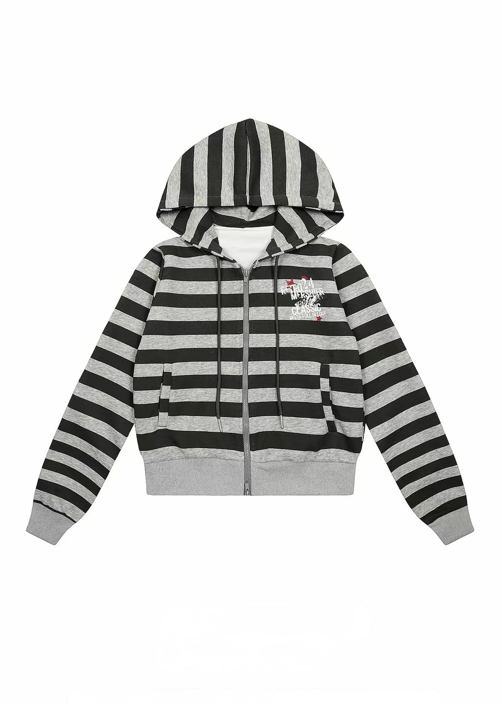 Retro Stripe Zip Hoodie