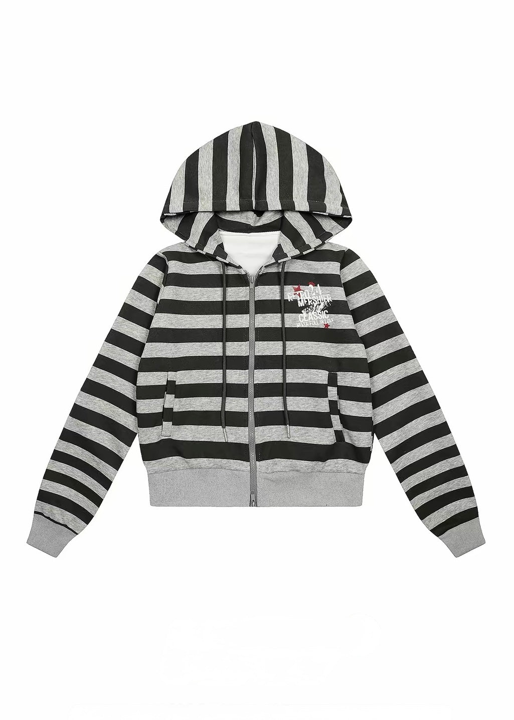 Retro Stripe Zip Hoodie