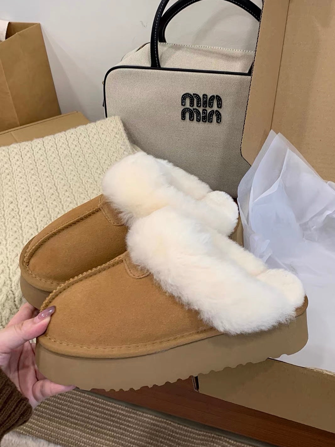 Velmira Fur Platform Sandals