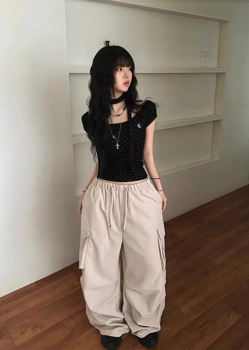 Halter tie オフショルブラウス