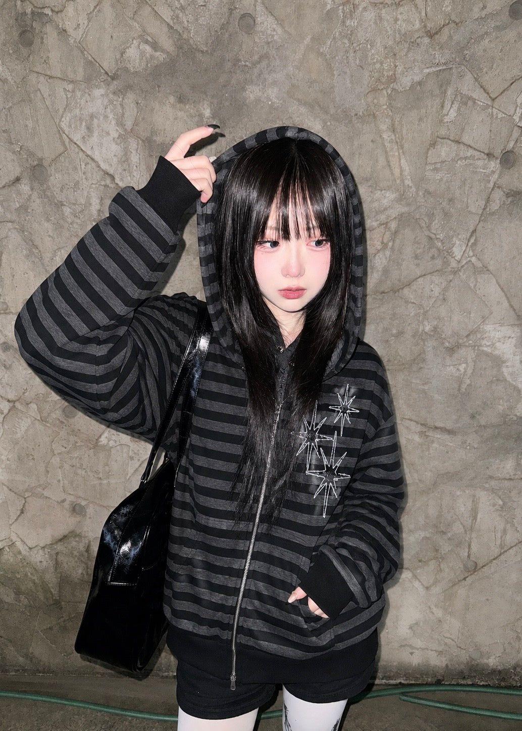 Stella Stripe Zip Hoodie