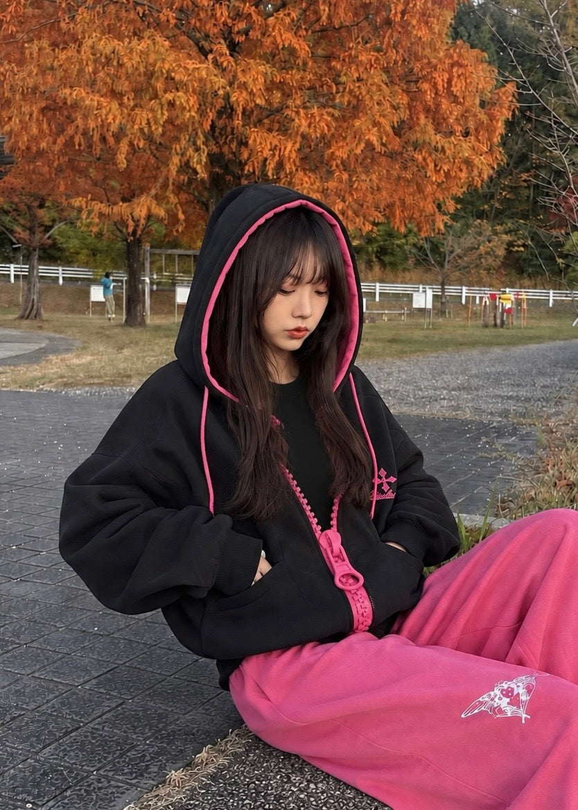 Aveline Contrast Zip Hoodie