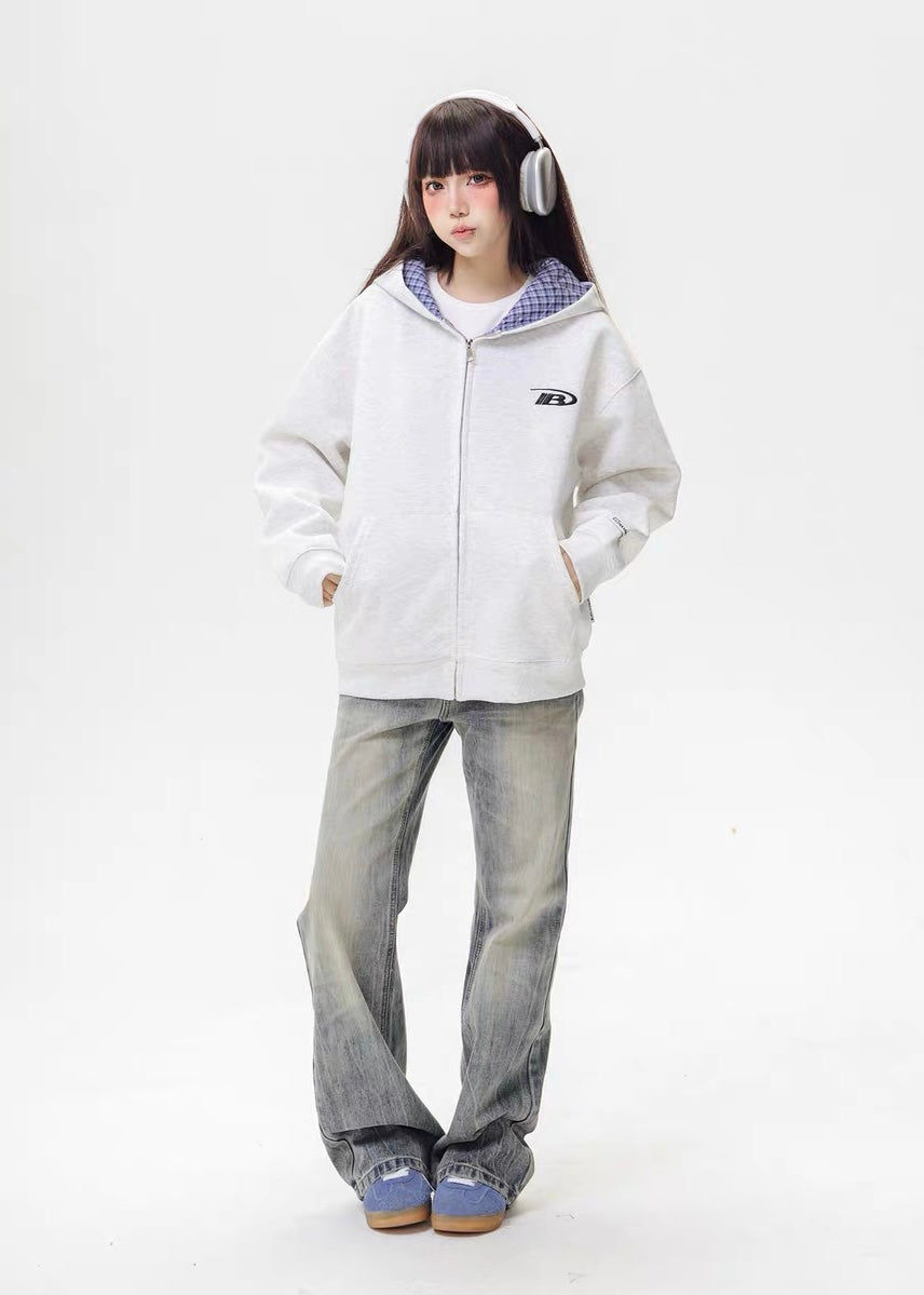 Shadow Plaid Shell Zip Parker