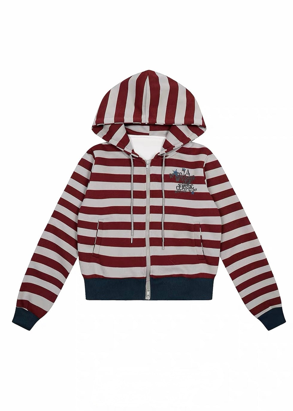 Retro Stripe Zip Hoodie
