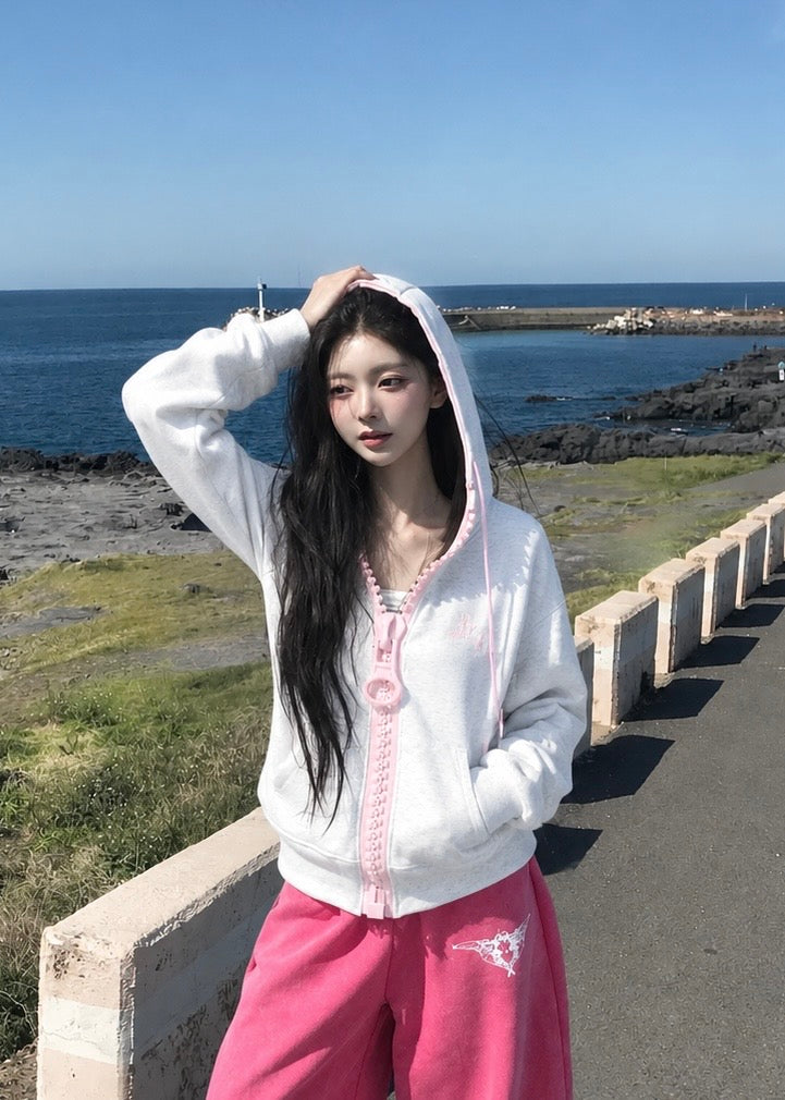 Aveline Contrast Zip Hoodie