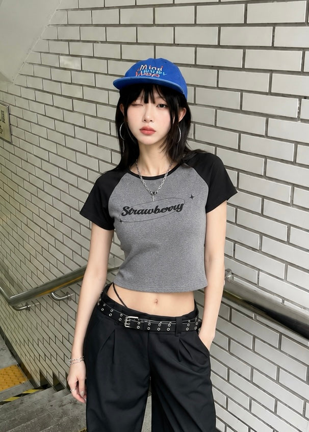 Starlight Strawberry Raglan T-シャツ